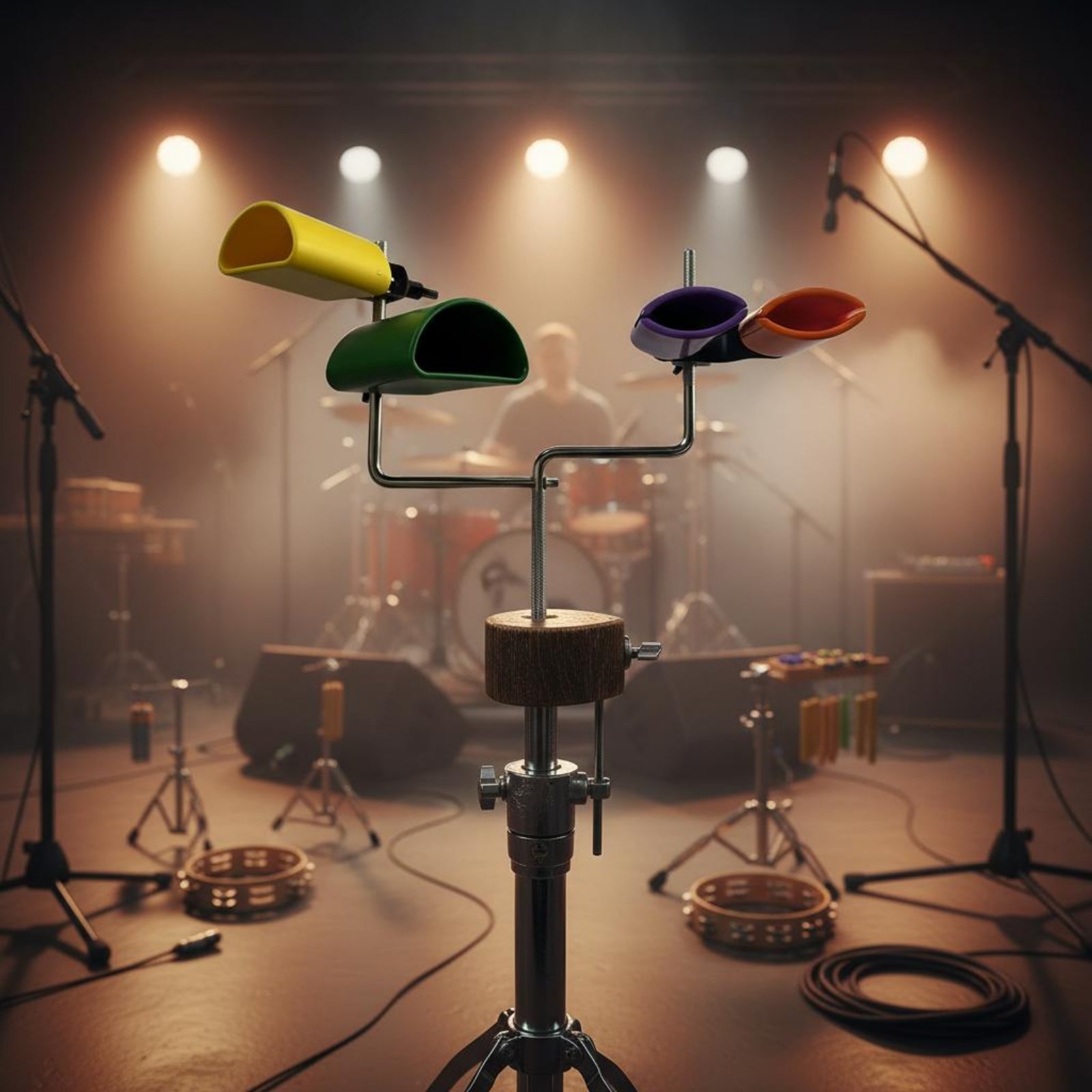 Musical Instrument Groups - Ensemble de 4 clochettes bicolores avec