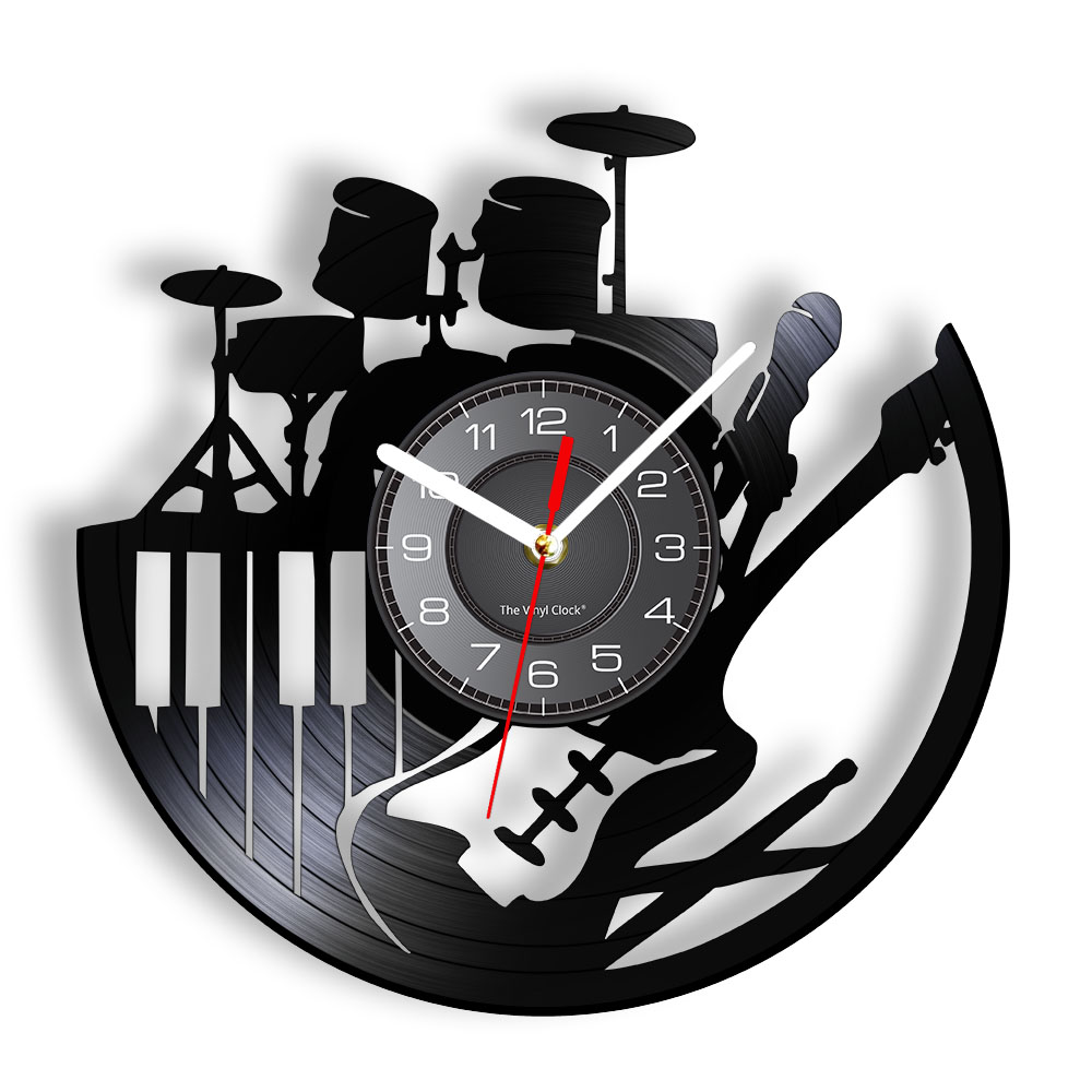 Musical Instrument Groups - Horloge murale en vinyle avec motif